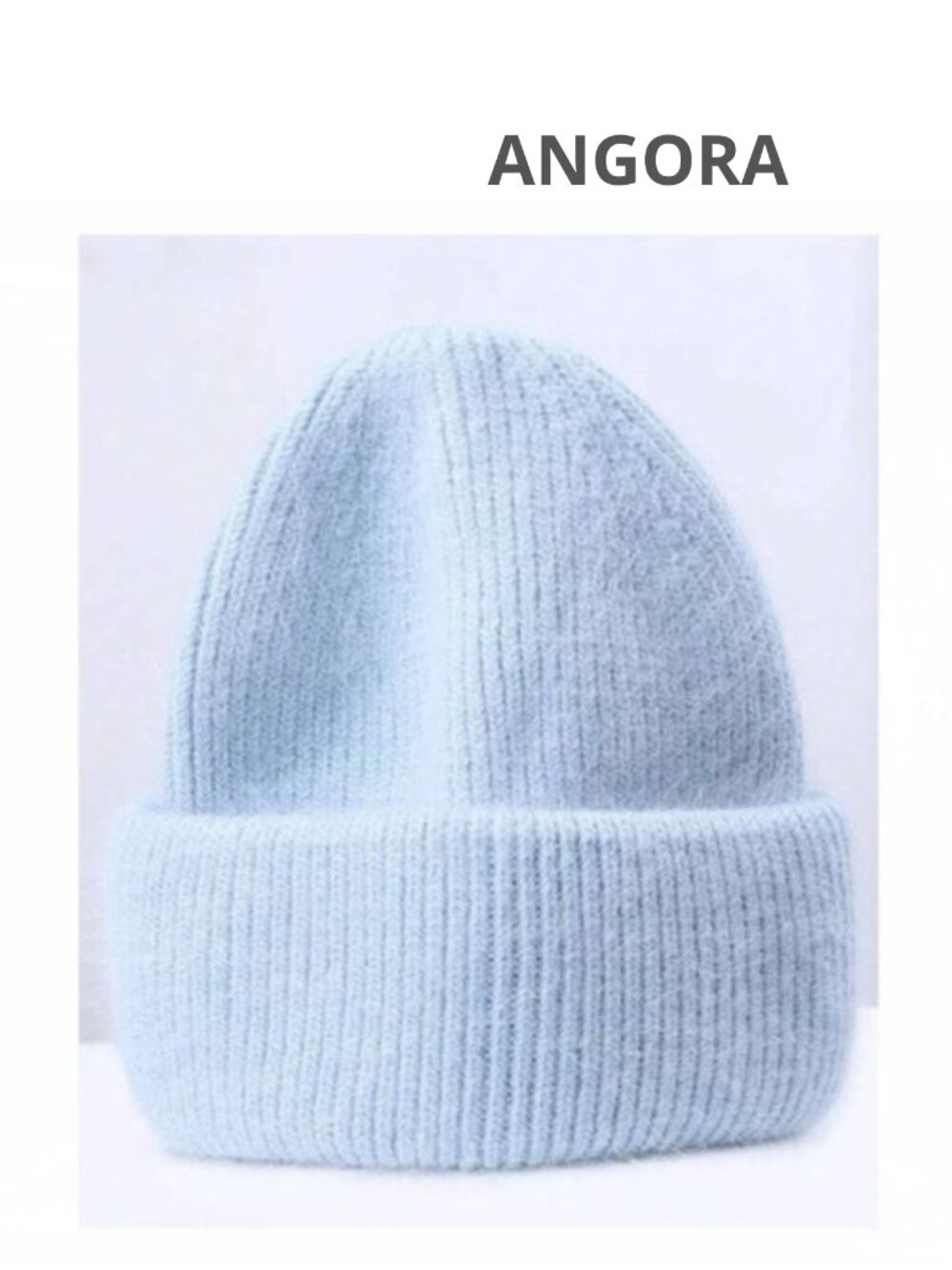 NWT Blue Angora Wool Tuque Hat One Size